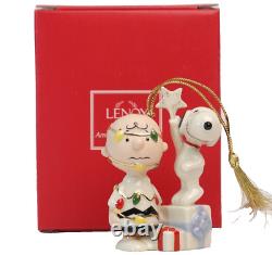 Ornement Lenox Peanuts Snoopy Tu es un arbre de Noël Charlie Brown avec boîte