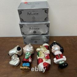 Ornement Polonais Kurt Adler Peanuts Lucy Snoopy Charlie Brown Woodstock Lot de 4