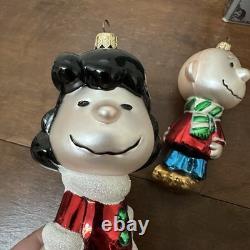 Ornement Polonais Kurt Adler Peanuts Lucy Snoopy Charlie Brown Woodstock Lot de 4