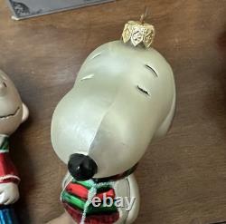 Ornement Polonais Kurt Adler Peanuts Lucy Snoopy Charlie Brown Woodstock Lot de 4