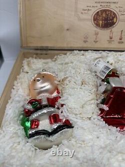 Ornement en bois Peanuts Polonaise Kurt Adler Charlie Brown Snoopy Woodstock Boîte