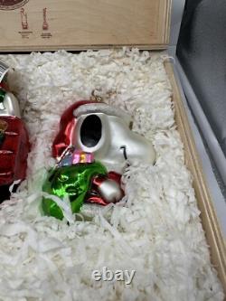 Ornement en bois Peanuts Polonaise Kurt Adler Charlie Brown Snoopy Woodstock Boîte