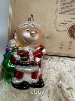 Ornement en bois Peanuts Polonaise Kurt Adler Charlie Brown Snoopy Woodstock Boîte