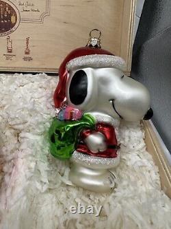 Ornement en bois Peanuts Polonaise Kurt Adler Charlie Brown Snoopy Woodstock Boîte