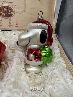 Ornement en bois Peanuts Polonaise Kurt Adler Charlie Brown Snoopy Woodstock Boîte