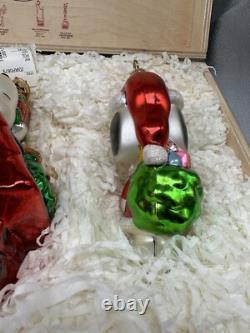 Ornement en bois Peanuts Polonaise Kurt Adler Charlie Brown Snoopy Woodstock Boîte