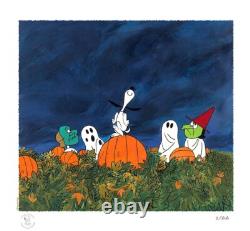 PEANUTS C'est la grande citrouille Snoopy Charlie Brown Édition limitée Giclée de 66