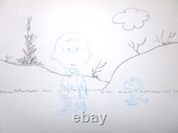 PEANUTS CHARLIE BROWN Charles Schulz CELLULO ORIGINAL DE PRODUCTION DESSIN DE LAYOUT Snoopy