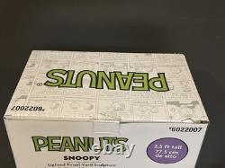 PEANUTS SNOOPY GRANDE CITROUILLE Sculpture de jardin en tinsel éclairée 2,5 pieds 35 LED NEUF