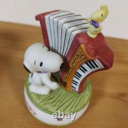 PEANUTS Snoopy Boîte à musique Accordéon Sekiguchi Vintage Rare Japon Fonctionnement