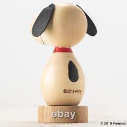 PEANUTS Snoopy & Charlie Brown Figurine en bois Usaburo KOKESHI DOLL