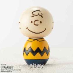 PEANUTS Snoopy & Charlie Brown Poupée Kokeshi Figurine en Bois Usaburo Édition Limitée JP F/S