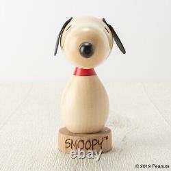 PEANUTS Snoopy et Charlie Brown Figurine en bois Usaburo KOKESHI DOLL Japon Édition Limitée