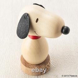 PEANUTS Snoopy et Charlie Brown Figurine en bois Usaburo KOKESHI DOLL Japon Édition Limitée