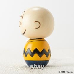 PEANUTS Snoopy et Charlie Brown Figurine en bois Usaburo KOKESHI DOLL Japon Édition Limitée