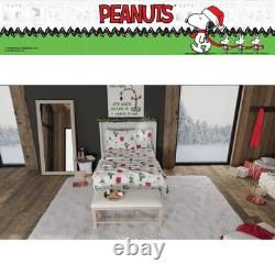 Parure de draps en flanelle 100 % coton super douce Peanuts Charlie Brown pour lit queen size