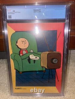 Peanuts #1 CGC 5.5 Clé d'Or 1963 Charlie Brown ! Snoopy ! Clé Argent ! P5 403 cm