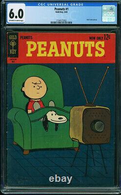 Peanuts #1 CGC 6.0 Gold Key 1963 Charlie Brown ! Snoopy ! Clé Argent ! P5 212 cm