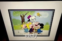 Peanuts Cel Charlie Brown Christmas Citrouille Snoopy Signé Bill Melendez 13 Set