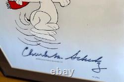 Peanuts Cel Snoopy Flying Ace Signé Charles M Schulz Rare Animation Art Cell