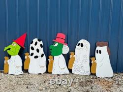Peanuts Charlie Brown – Décoration de jardin peinte à la main représentant des enfants faisant la tournée des bonbons d’Halloween