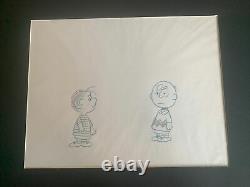Peanuts Charlie Brown & Linus Snoopy Production Animation Cel Drawing Tv Coa