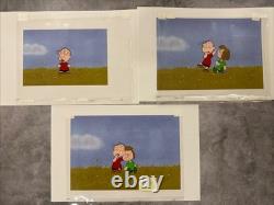 Peanuts Linus et la Couverture Linus et Peppermint Patty Séquence de 3 Cels Prod.