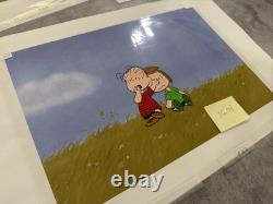 Peanuts Linus et la Couverture Linus et Peppermint Patty Séquence de 3 Cels Prod. Peanuts Linus et la Couverture Linus et Peppermint Patty Séquence de 3 Cels Prod.