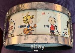 Peanuts Marching Band Tambour Snoopy Charlie Brown Vintage Métal Chein