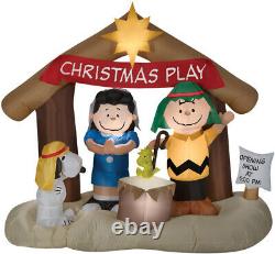 Péanuts Nativité Scène Airblown Gonflable Noël Charlie Brown Lucy Snoopy