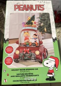 Peanuts Noël Voiture à eau tournante Snoopy Charlie Brown Lumières LED Noël Nouveau