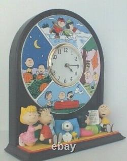 Peanuts Snoopy Charlie Brown Four Seasons Danbury Mint Ceramic Clock Htf