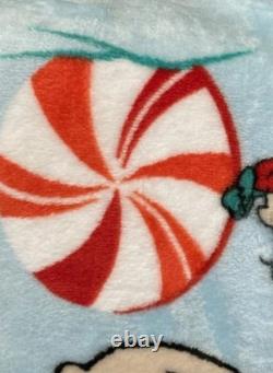 Peanuts Snoopy Charlie Brown Linus Hiver Menthe poivrée Bleu Lit complet/Queen 90x90