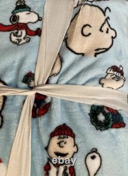 Peanuts Snoopy Charlie Brown Linus Hiver Menthe poivrée Bleu Lit complet/Queen 90x90