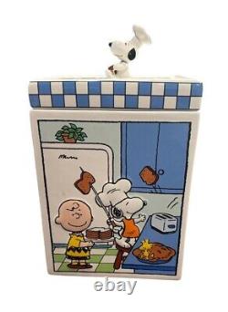 Peanuts Snoopy Danbury Mint Boîte à farine Chef Snoopy & Charlie Brown 9