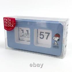 Peanuts Snoopy Flip Clock Blue Patapata Clock 9.3cm×17.6cm×6.9cm Travail Sur Le Terrain Nouveau