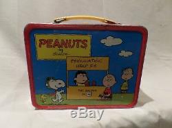 Peanuts Vintage Métal Boîte À Lunch Par Schulz Mettant En Vedette-snoopy Et Charlie Brown 19