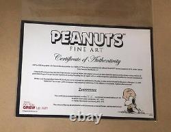 Peanuts Zzz Charlie Brown Snoopy Edition Limitée Giclee Sur Papier Le 150 Avec Coa