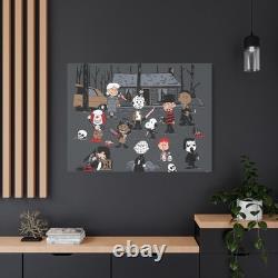 Peanuts en tant qu'icônes de l'horreur - Art mural en toile Snoopy, Charlie Brown, Freddy Krueger et plus