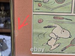 Peanuts par Schultz 1984 Snoopy, Charlie Brown. Bande dessinée originale encadrée