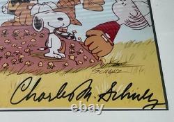 Peanuts signé Charles M Schultz photo 8x10 Charlie Brown, Snoopy et la bande