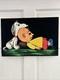 Peinture En Velours Vintage Signée Snoopy Charlie Brown Love Art Original Des Années 60 70