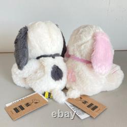 Peluche Snoopy Peanuts, paire rose et grise Yurukuta, édition limitée du musée Snoopy de Tokyo