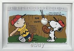 Photo encadrée 3D réelle de baseball de Charlie Brown et Snoopy avec citation Peanuts