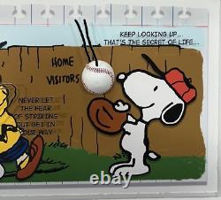 Photo encadrée 3D réelle de baseball de Charlie Brown et Snoopy avec citation Peanuts