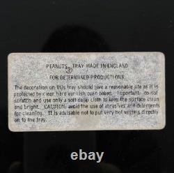 Plateau décoré Peanuts Snoopy Charlie Brown 13x13in Angleterre Ancien 1969