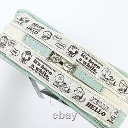 Pochette de voyage Snoopy Charlie Brown verte avec organisateur portefeuille à compartiments multiples