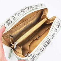 Pochette de voyage Snoopy Charlie Brown verte avec organisateur portefeuille à compartiments multiples