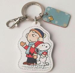 Porte-clés en cuir véritable Snoopy Charlie Brown de l'USJ