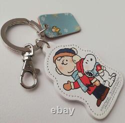 Porte-clés en cuir véritable Snoopy Charlie Brown de l'USJ